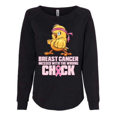 Breast Cancer Messed With The Wrong Chick Funny Womens California Wash Sweatshirt