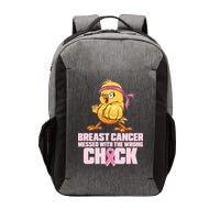 Breast Cancer Messed With The Wrong Chick Funny Vector Backpack