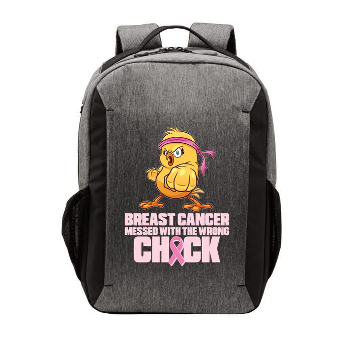 Breast Cancer Messed With The Wrong Chick Funny Vector Backpack