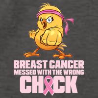 Breast Cancer Messed With The Wrong Chick Funny Vector Backpack