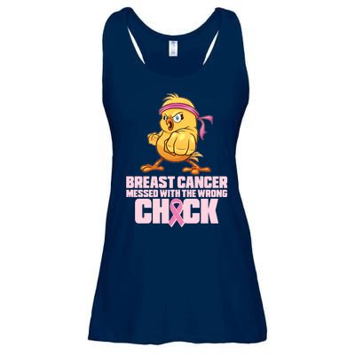 Breast Cancer Messed With The Wrong Chick Funny Ladies Essential Flowy Tank