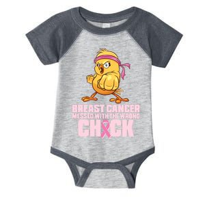 Breast Cancer Messed With The Wrong Chick Funny Infant Baby Jersey Bodysuit