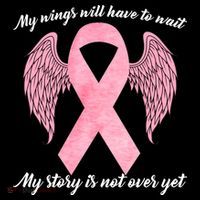 Breast Cancer My Wings Will Have To Wait Stripe Pom Pom Beanie