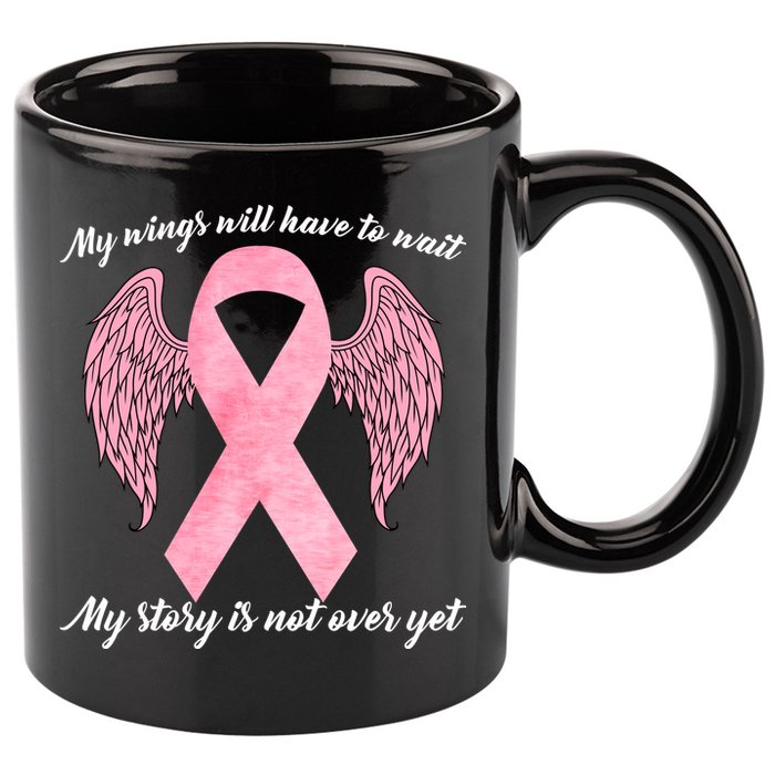 Breast Cancer My Wings Will Have To Wait 11oz C Handle Ceramic Mug