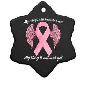 Breast Cancer My Wings Will Have To Wait Ceramic Star Ornament