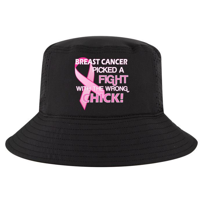 Breast Cancer Picked The Wrong Chick Cool Comfort Performance Bucket Hat