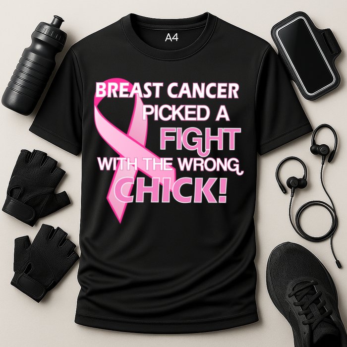 Breast Cancer Picked The Wrong Chick Cooling Performance Crew T-Shirt