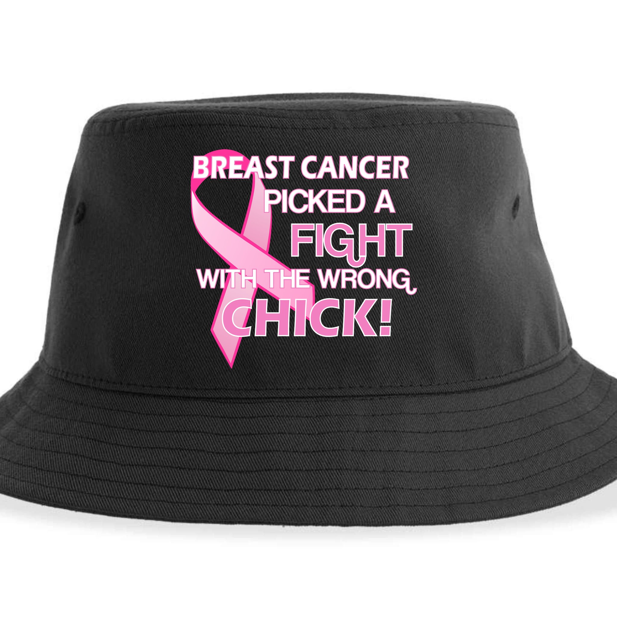 Breast Cancer Picked The Wrong Chick Sustainable Bucket Hat