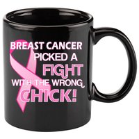 Breast Cancer Picked The Wrong Chick 11oz C Handle Ceramic Mug