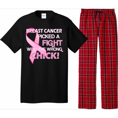 Breast Cancer Picked The Wrong Chick Pajama Set