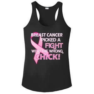 Breast Cancer Picked The Wrong Chick Ladies PosiCharge Competitor Racerback Tank