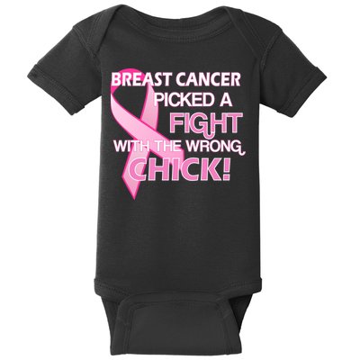 Breast Cancer Picked The Wrong Chick Baby Bodysuit
