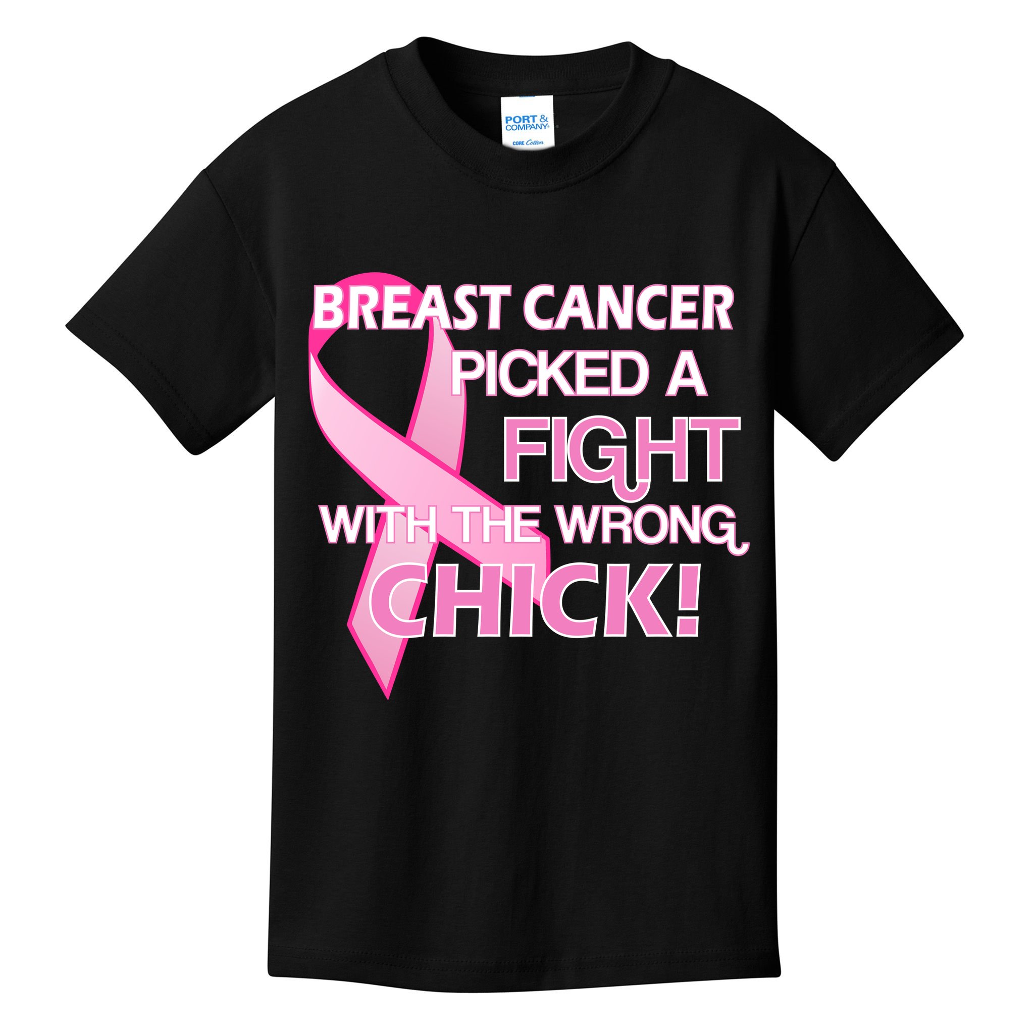 Breast Cancer Picked The Wrong Chick Kids T-Shirt