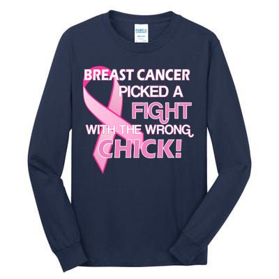 Breast Cancer Picked The Wrong Chick Tall Long Sleeve T-Shirt