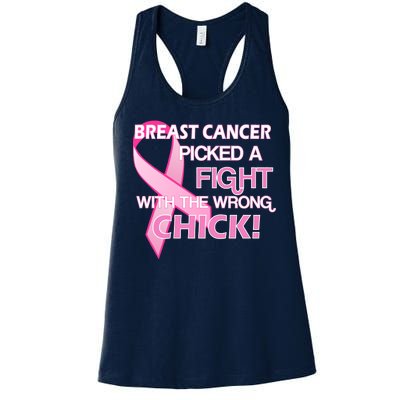 Breast Cancer Picked The Wrong Chick Women's Racerback Tank