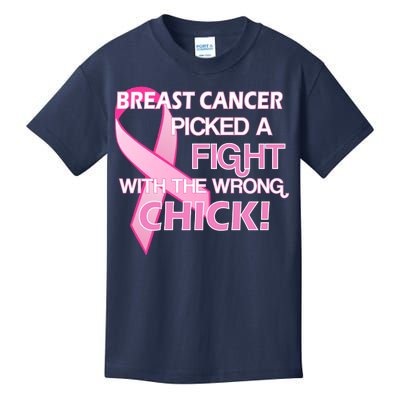 Breast Cancer Picked The Wrong Chick Kids T-Shirt