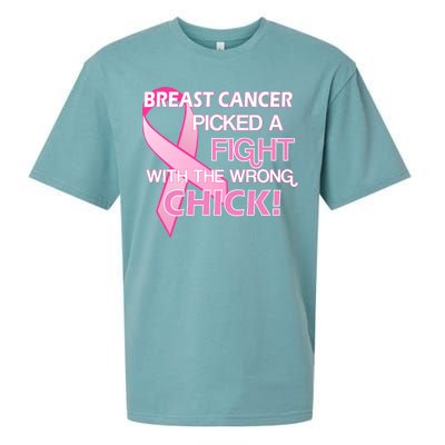 Breast Cancer Picked The Wrong Chick Sueded Cloud Jersey T-Shirt