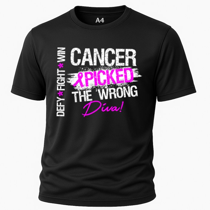 Breast Cancer Picked The Wrong Diva Cooling Performance Crew T-Shirt