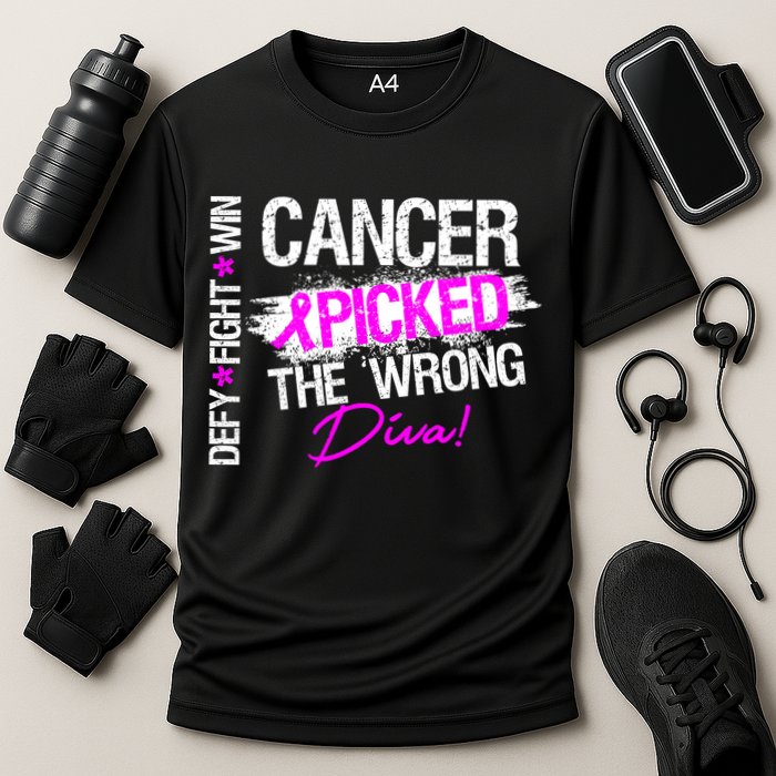 Breast Cancer Picked The Wrong Diva Cooling Performance Crew T-Shirt