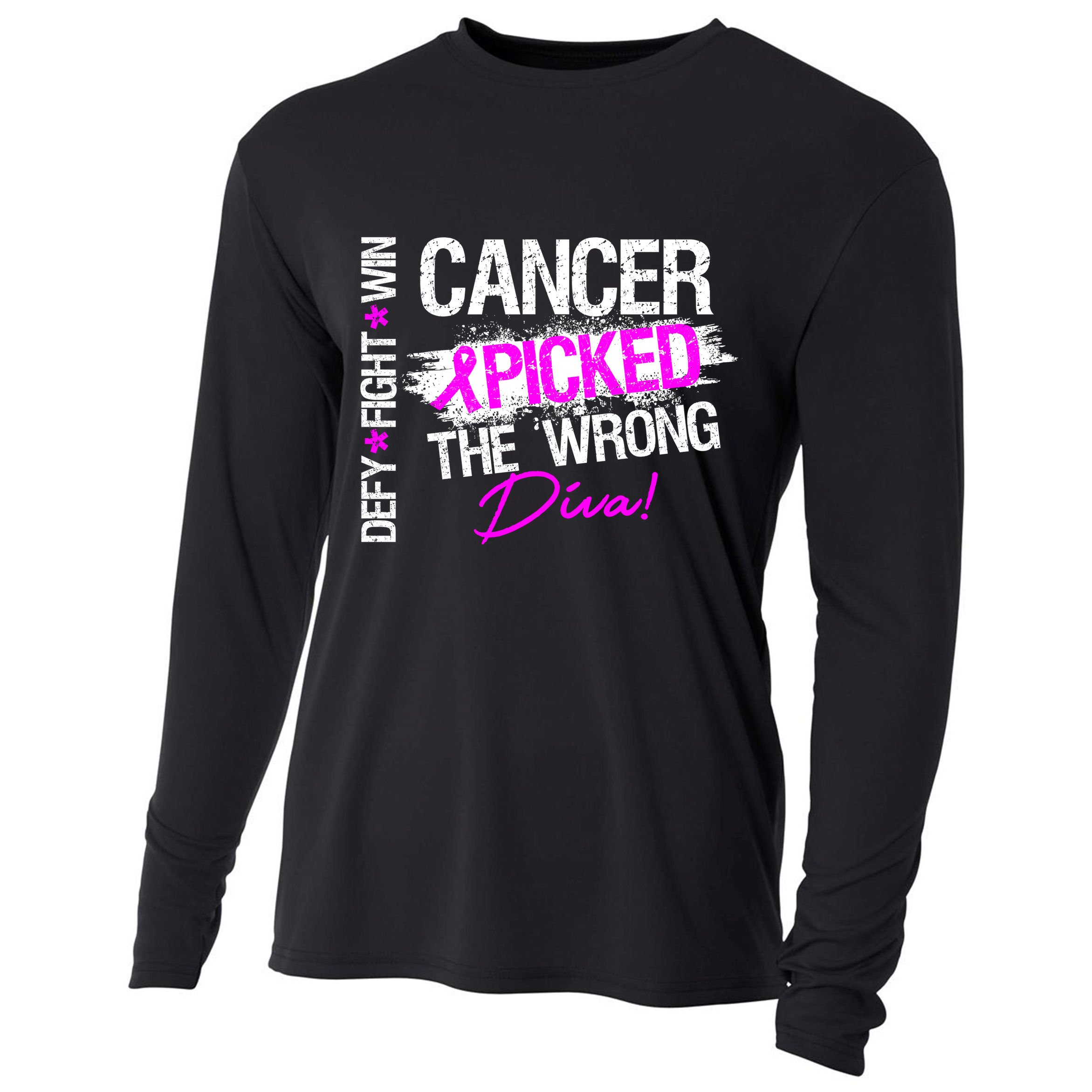 Breast Cancer Picked The Wrong Diva Cooling Performance Long Sleeve Crew