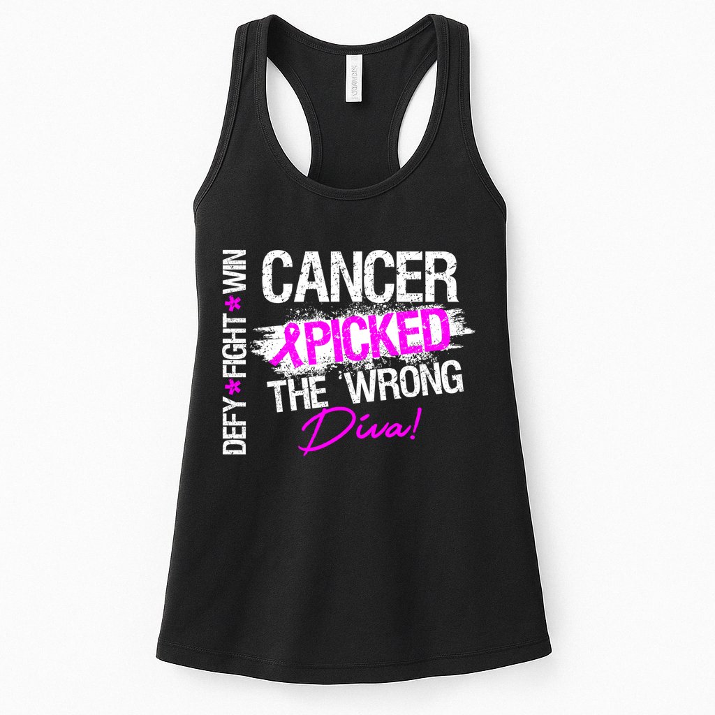 Breast Cancer Picked The Wrong Diva Womens Tank Top