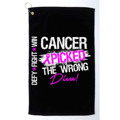 Breast Cancer Picked The Wrong Diva Golf Towel