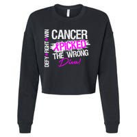 Breast Cancer Picked The Wrong Diva Cropped Pullover Crew