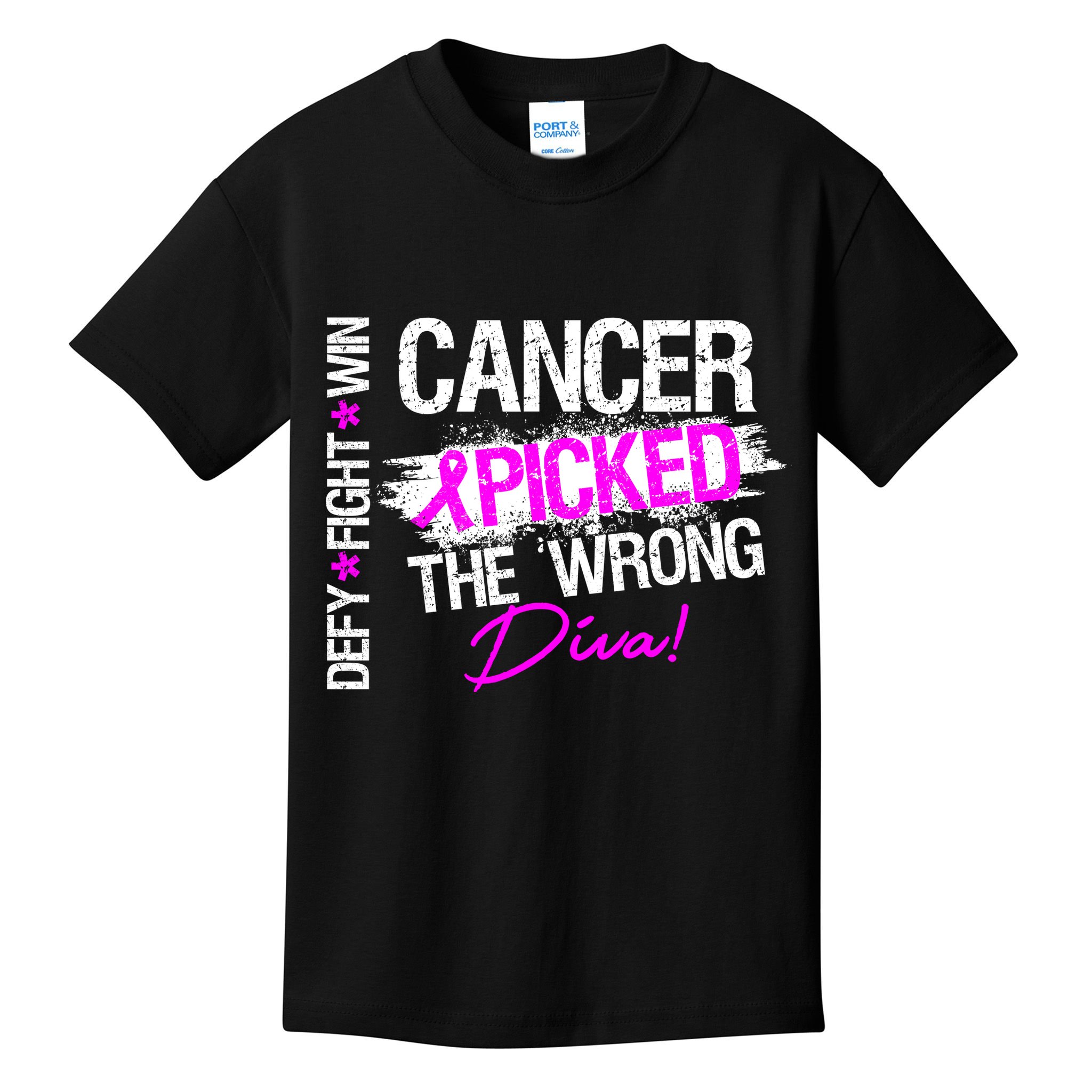 Breast Cancer Picked The Wrong Diva Kids T-Shirt