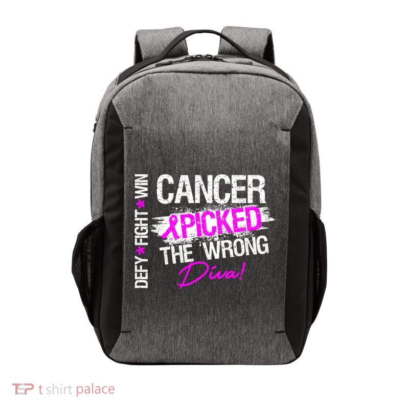 Breast Cancer Picked The Wrong Diva Vector Backpack