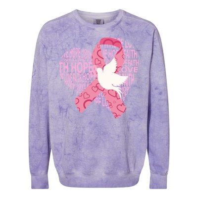 Breast Cancer Ribbon Of Love  Colorblast Crewneck Sweatshirt