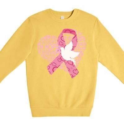 Breast Cancer Ribbon Of Love  Premium Crewneck Sweatshirt