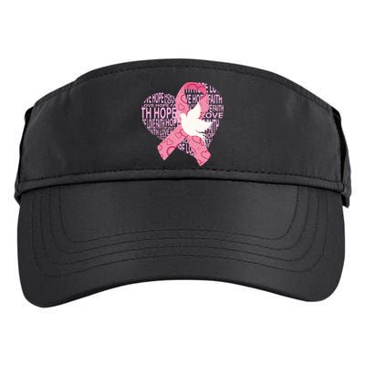 Breast Cancer Ribbon Of Love  Adult Drive Performance Visor