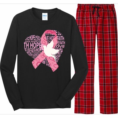 Breast Cancer Ribbon Of Love  Long Sleeve Pajama Set