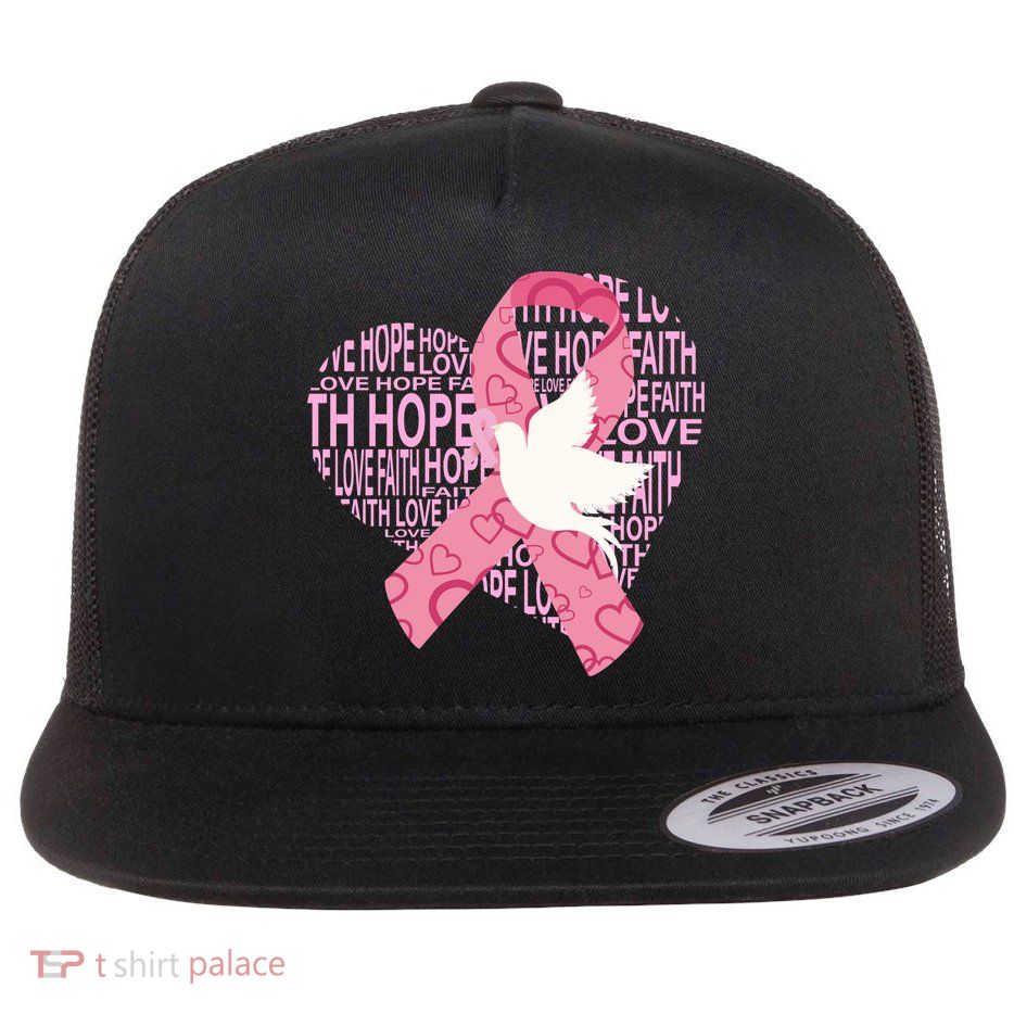 Breast Cancer Ribbon Of Love  Flatbill Hat