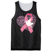 Breast Cancer Ribbon Of Love  Mesh Reversible Basketball Jersey Tank