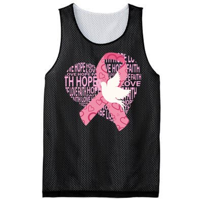 Breast Cancer Ribbon Of Love  Mesh Reversible Basketball Jersey Tank