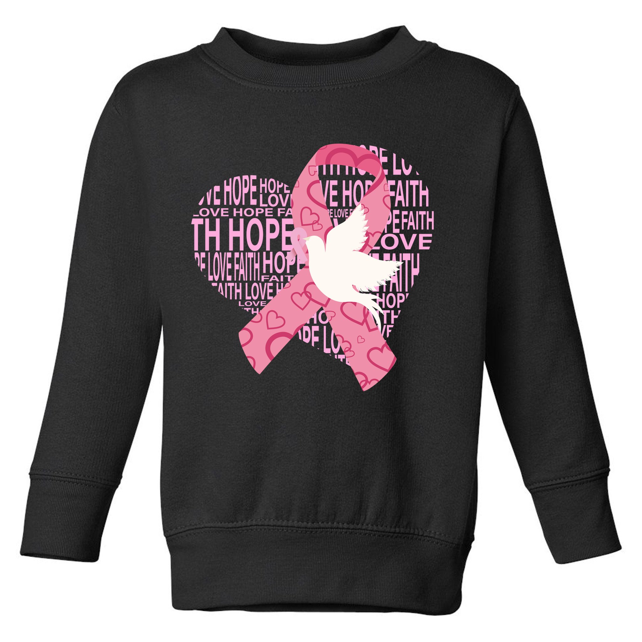 Breast Cancer Ribbon Of Love  Toddler Sweatshirt