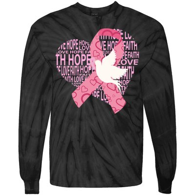 Breast Cancer Ribbon Of Love  Tie-Dye Long Sleeve Shirt