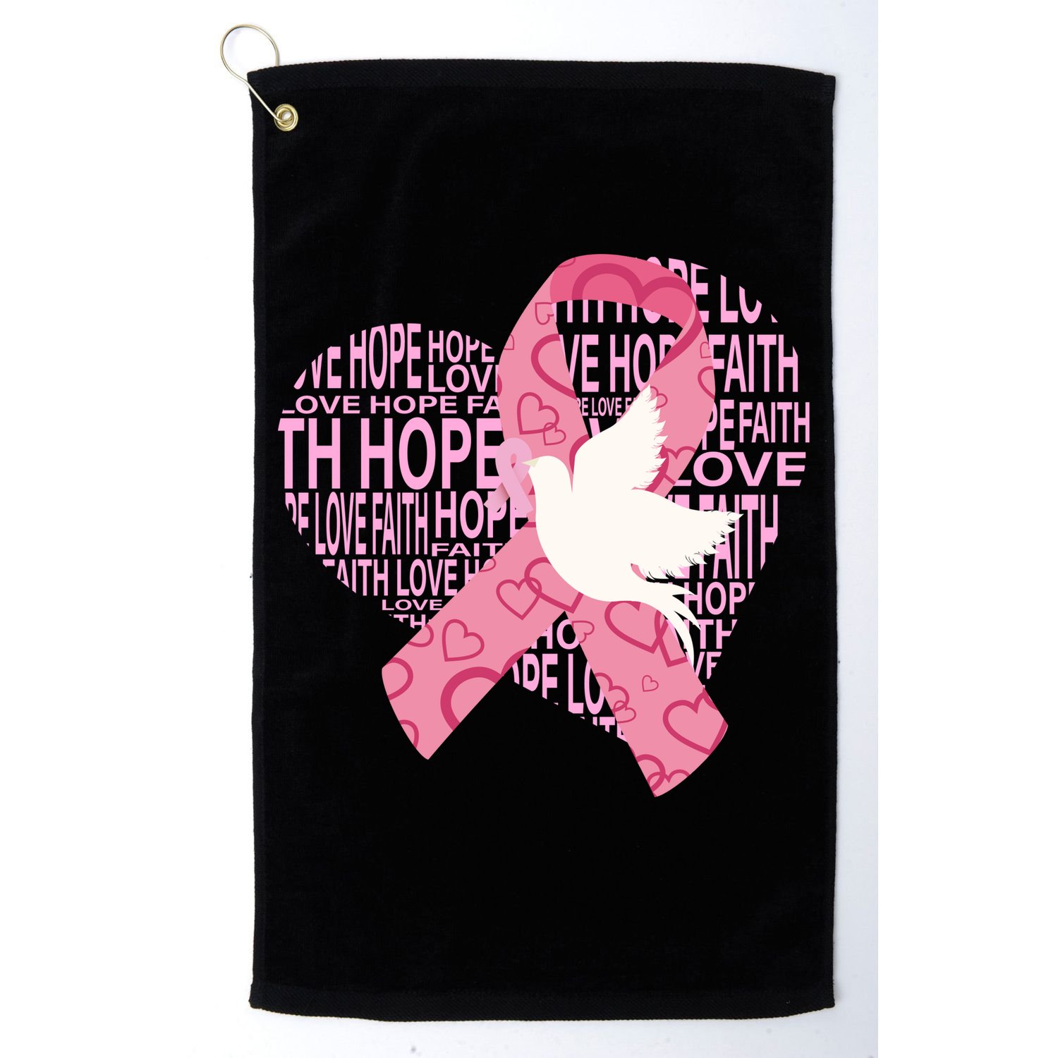 Breast Cancer Ribbon Of Love  Golf Towel