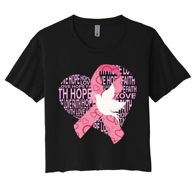 Breast Cancer Ribbon Of Love  Crop Top