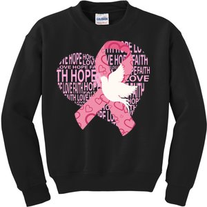 Breast Cancer Ribbon Of Love  Kids Sweatshirt