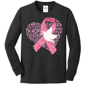 Breast Cancer Ribbon Of Love  Kids Long Sleeve Shirt