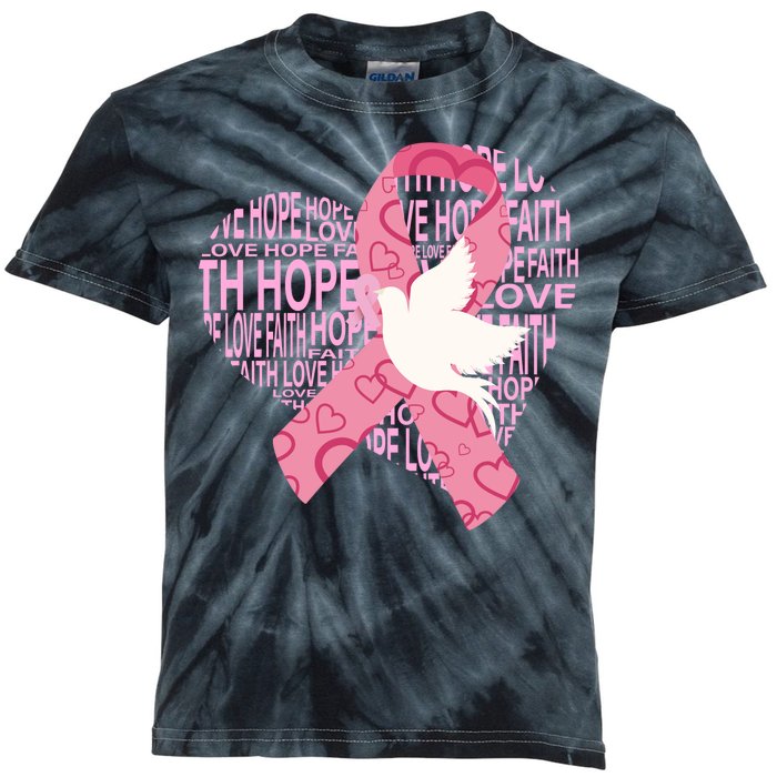 Breast Cancer Ribbon Of Love  Kids Tie-Dye T-Shirt