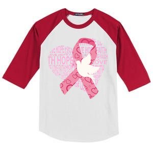 Breast Cancer Ribbon Of Love  Kids Colorblock Raglan Jersey