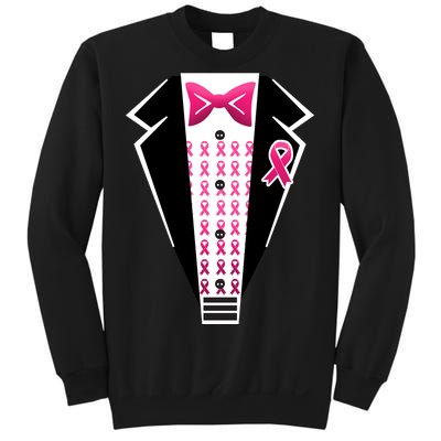 Breast Cancer Ribbon Tuxedo Sweatshirt