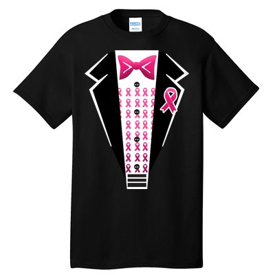 Breast Cancer Ribbon Tuxedo Tall T-Shirt