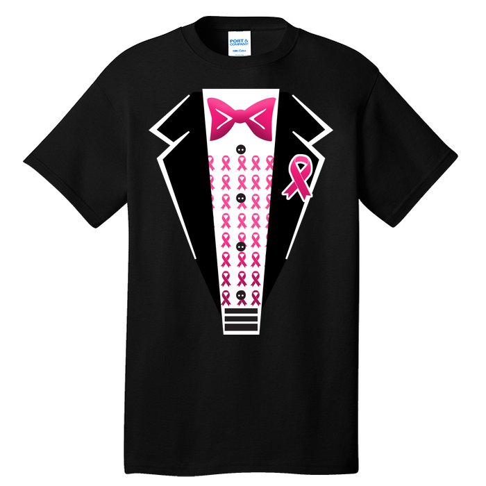 Breast Cancer Ribbon Tuxedo Tall T-Shirt