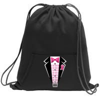 Breast Cancer Ribbon Tuxedo Sweatshirt Cinch Pack Bag