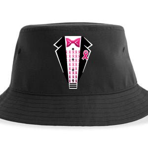 Breast Cancer Ribbon Tuxedo Sustainable Bucket Hat