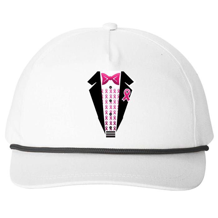 Breast Cancer Ribbon Tuxedo Snapback Five-Panel Rope Hat